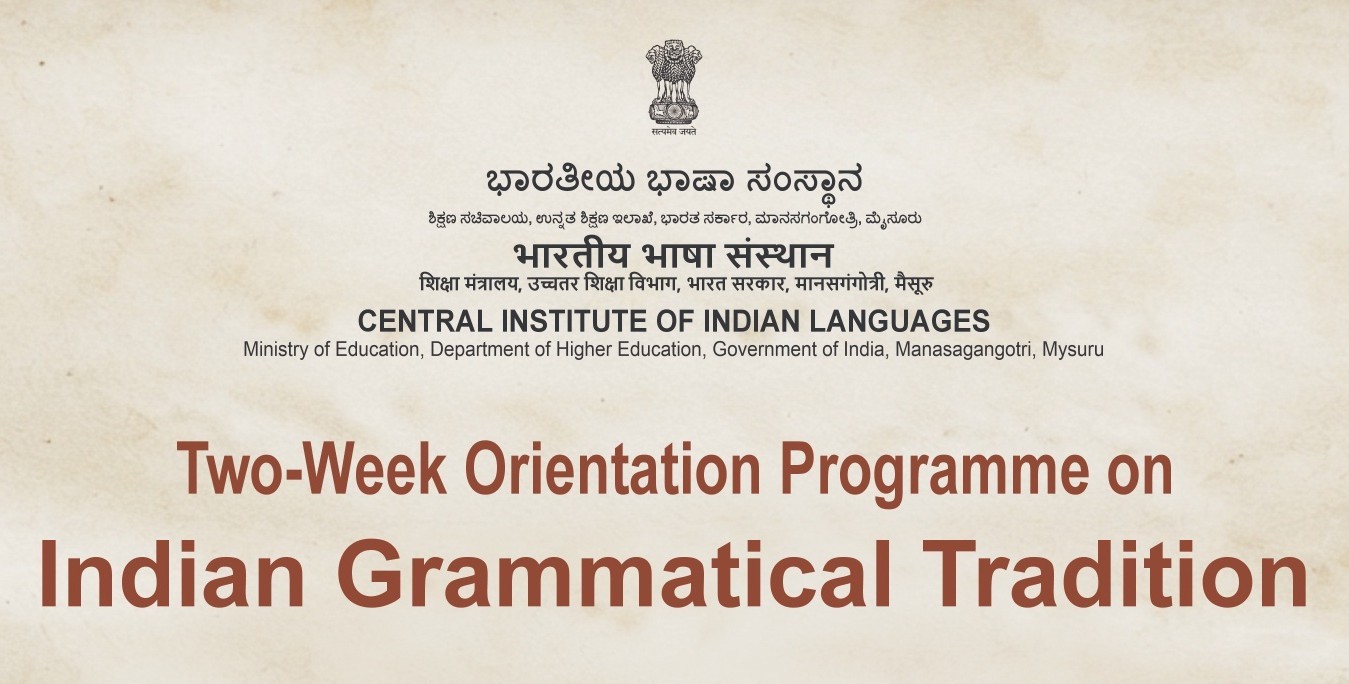 Two-Week Orientation Programme on Indian Grammatical Tradition